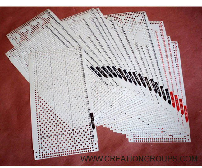 Pre-punched Card (Patterned Punchcards) Set 20pcs + 4 Snaps for 24-stitch Brother/Silver Reed Punchcard Knitting Machine
