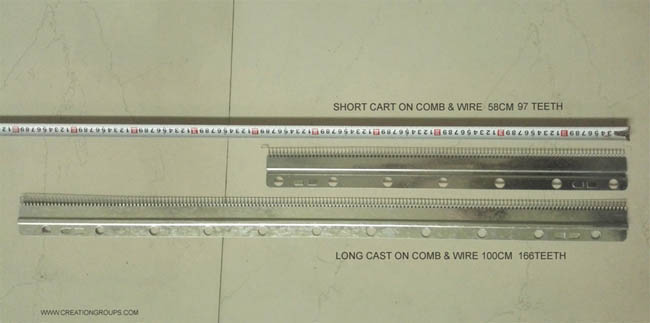 Cast-on Comb Set Long + Short for 6mm Brother Creative KR160 Ribber Knitting Machine