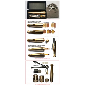 Brass Bullet Zeppelin Pipe Holder for All Cigeratte Tobacco & Cigar with 2 Filters