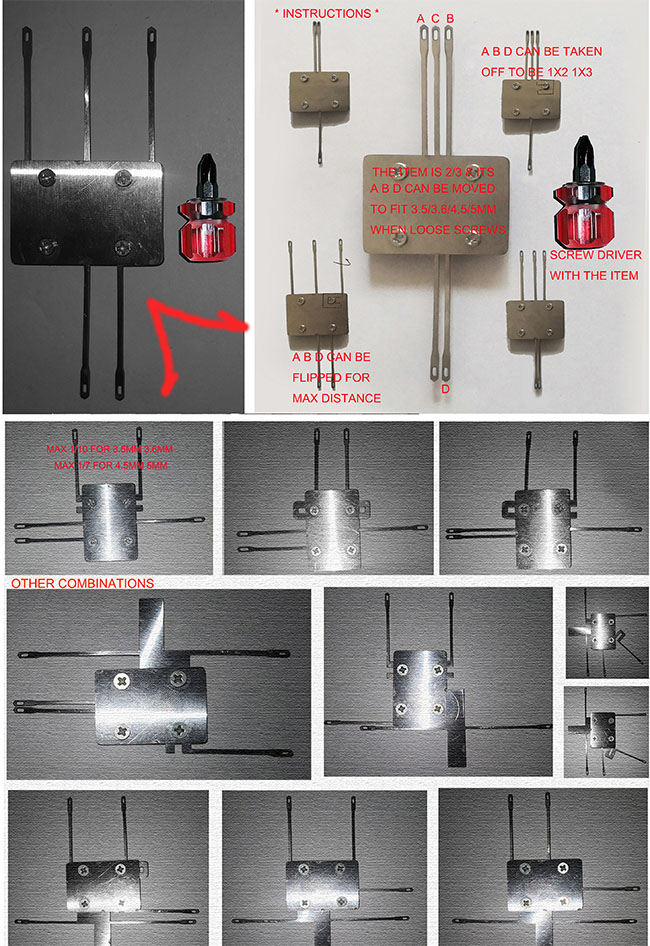 Adjustable Transfer Tool 1X2 1X3 2X3 & 1/10 for 3.5,3.6,4.5,5mm Knitting Machine