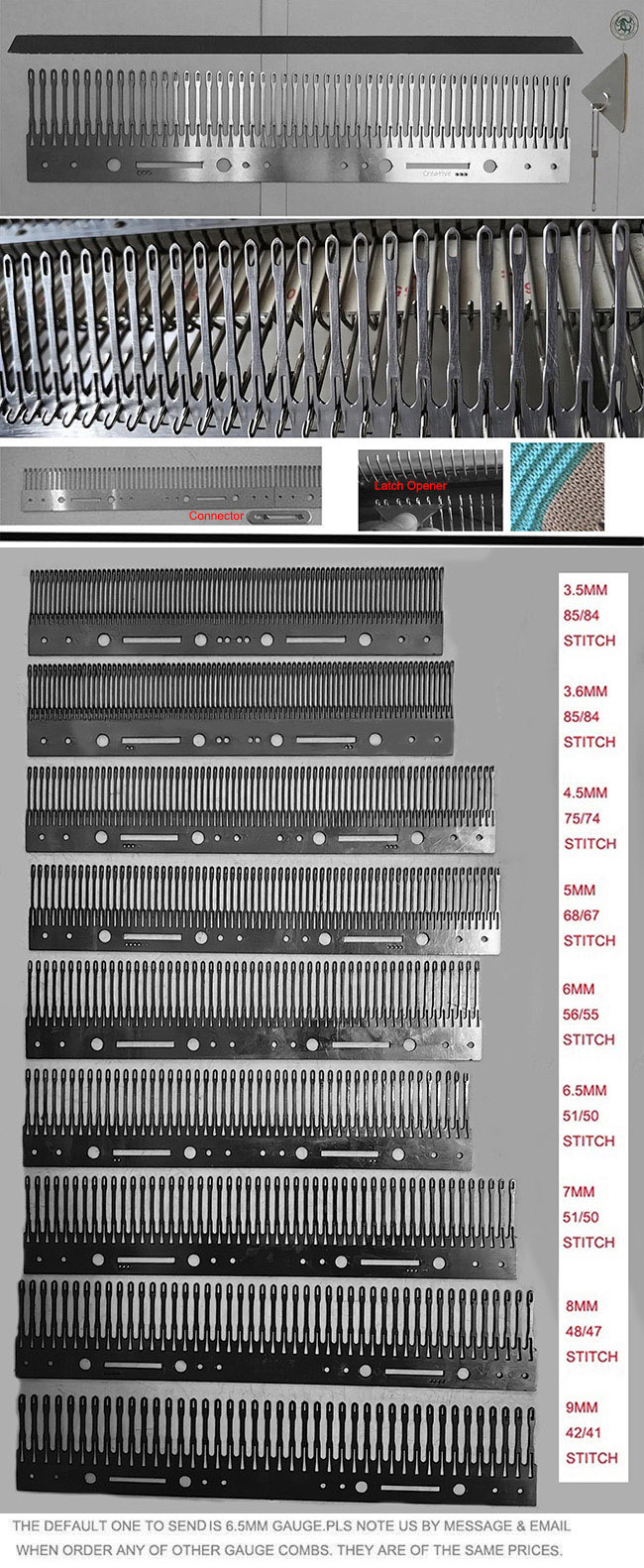GB2 1/3 Full Bed Garter Bar Transfer Tool Comb+Cap+Opener for 6.5mm or 3.5mm 3.6mm 4.5mm 5mm 6mm 7mm 8mm 9mm Gauge