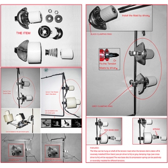 2 Yarn Tension Mast+Holder+1 Wax for All Wool Winder Yarn Tension Unit Rod Guide of Brother Silver Reed Knitting Machine